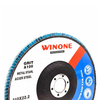 DISCO DE LIJA 4 1/2” METAL GRANO 100 WINONE LH2134