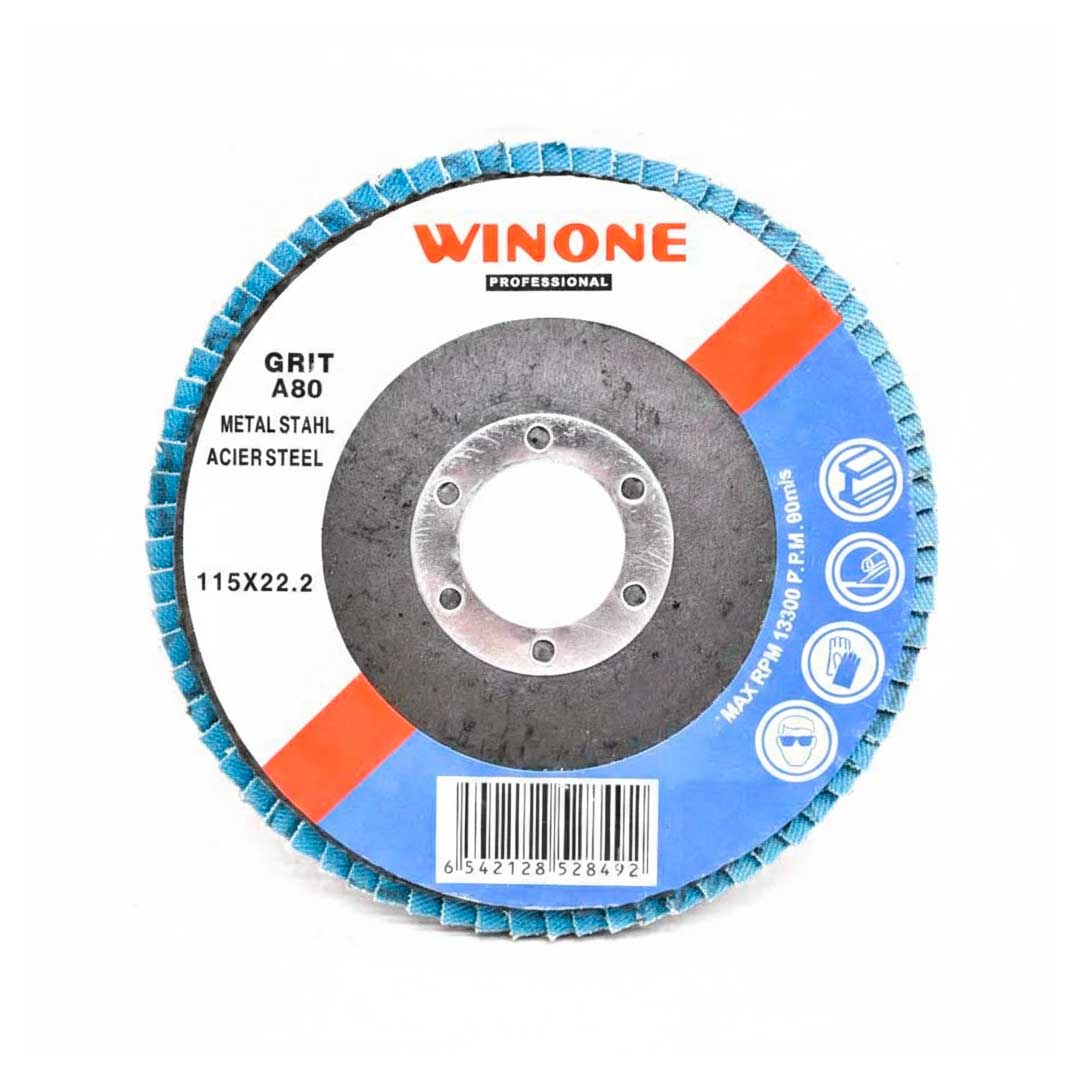 DISCO DE LIJA 7 1/4” METAL GRANO 80 WINONE LH-2138