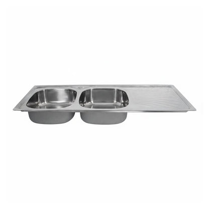 PILETA DOBLE ACERO INOXI 120X50 CM C/VALV LH-2884