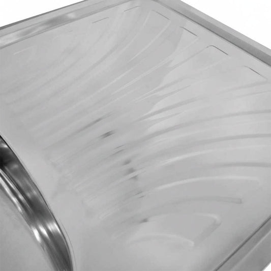 PILETA DOBLE ACERO INOXI 120X50 CM C/VALV LH-2884