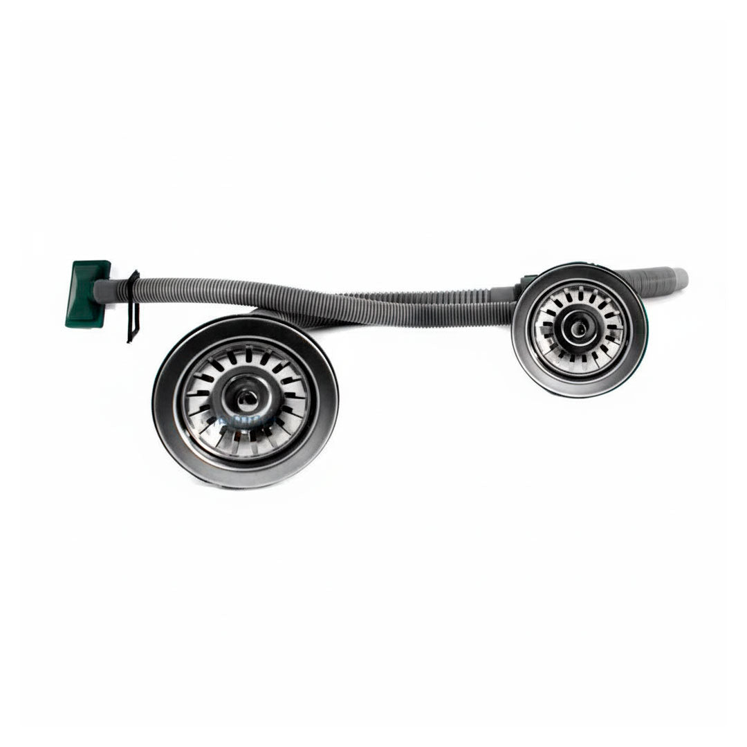 PILETA DOBLE ACERO INOXI 120X50 CM C/VALV LH-2884