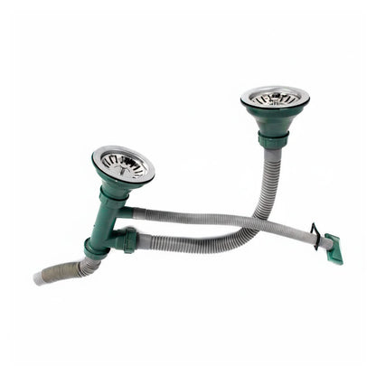 PILETA DOBLE ACERO INOXI 120X50 CM C/VALV LH-2884