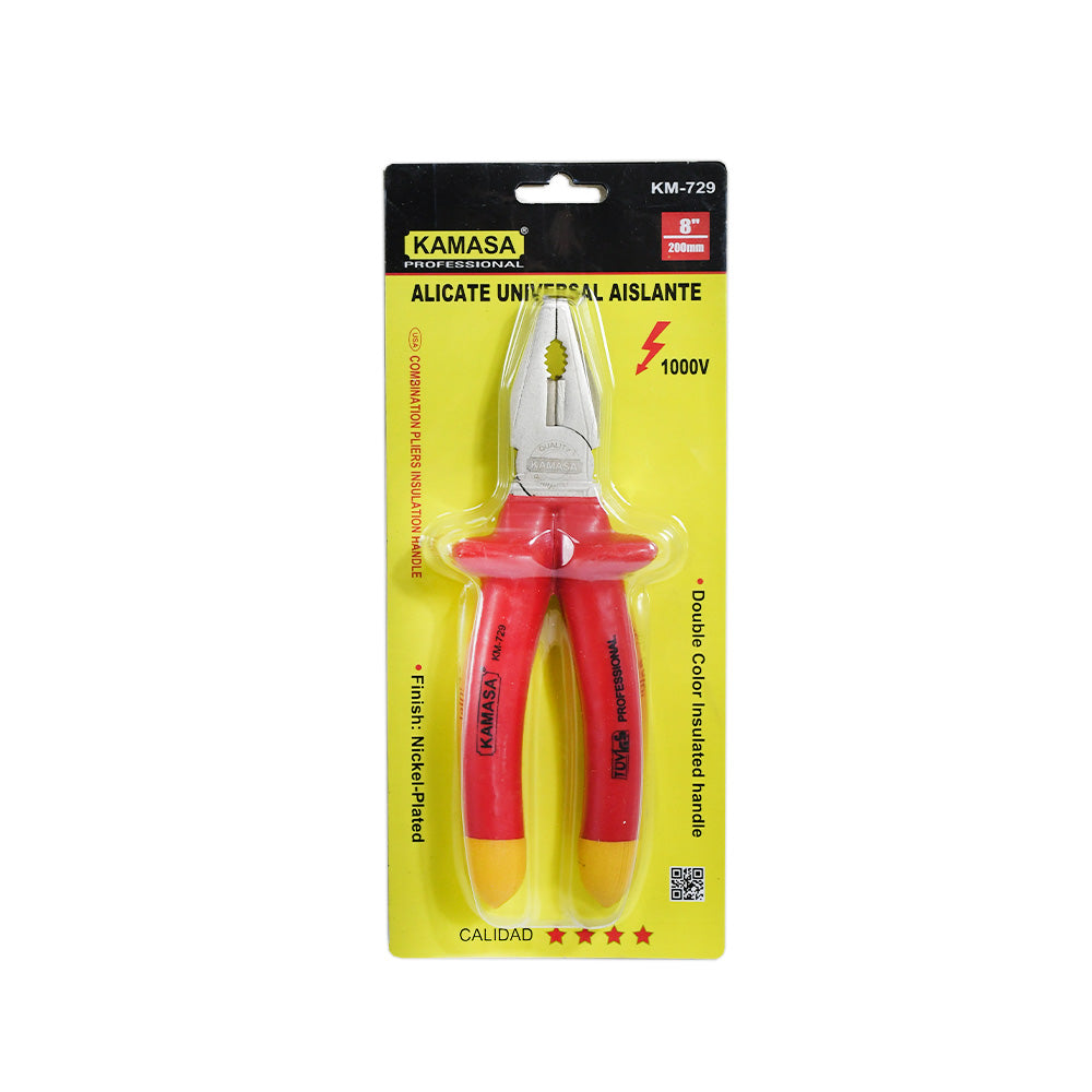 PINZA UNIVERSAL 8″ C/AISLA P/ELECTRICISTA KM-729