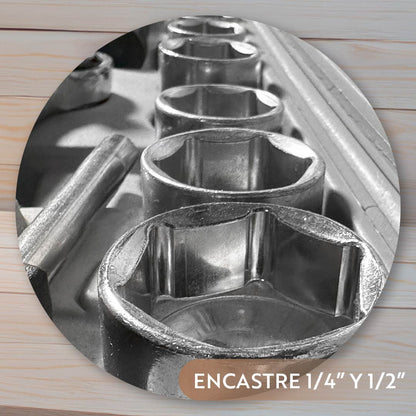 JUEGO DE DADO 1/2”-1/4” 52PZ 4-32M AIWA LH-407