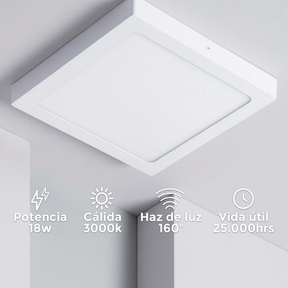PLAFON 18W CUADRADO LUZ CALIDA LED LIFE LH-1774