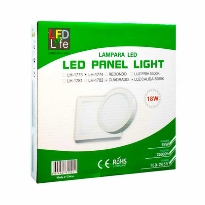 PLAFON 18W CUADRADO LUZ CALIDA LED LIFE LH-1774