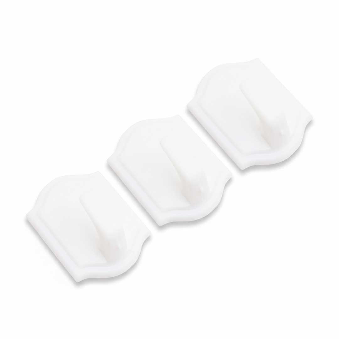 COLGADOR PLASTICO AUTOADHESIVO 3 UNIDADES LH-1214