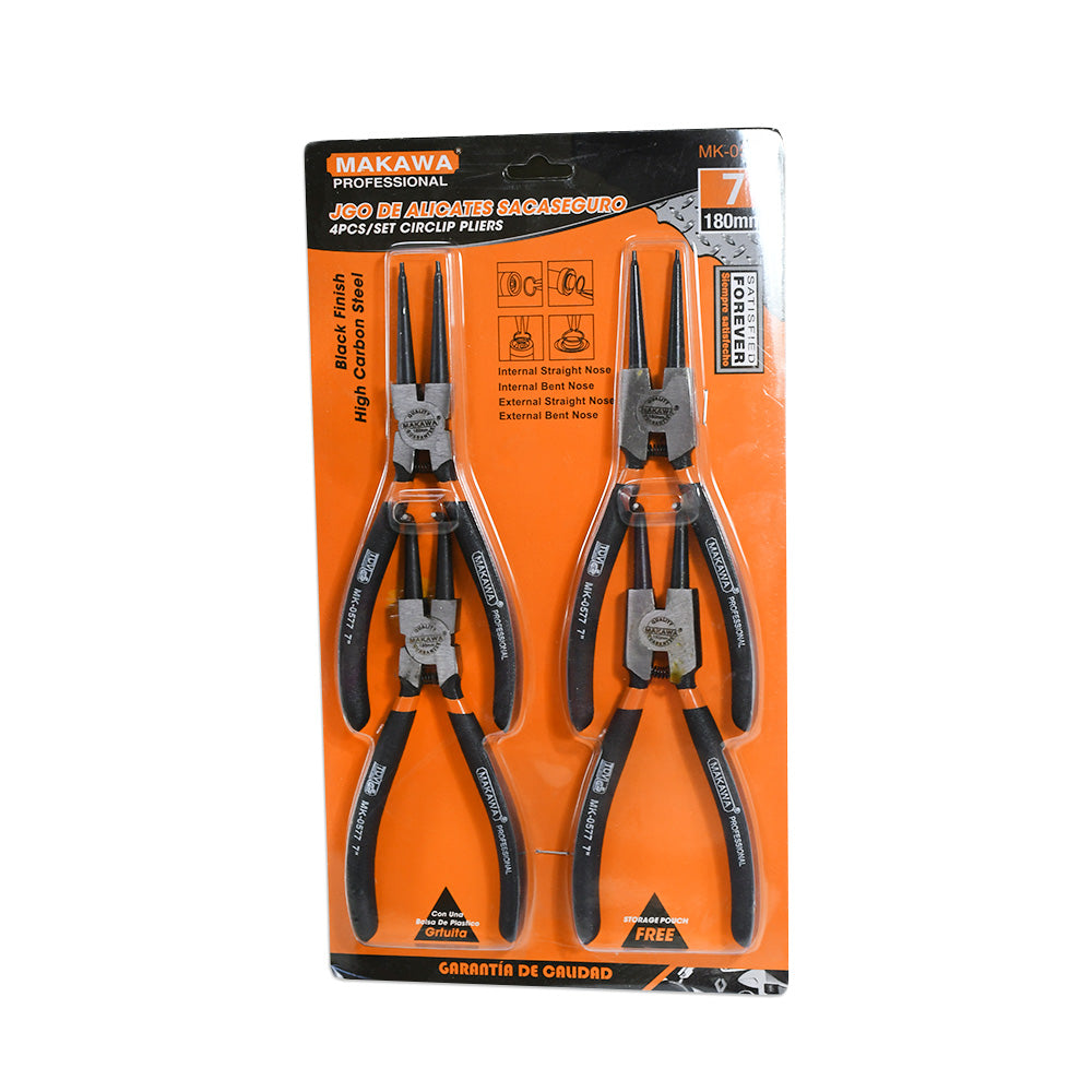 PINZA SACA SEGUROS 7″ 4 PZ MAKAWA MK-0577