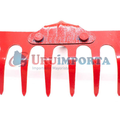 RASTRILLO 14 DIENTES 34CM METALICO ROJO LH-1561