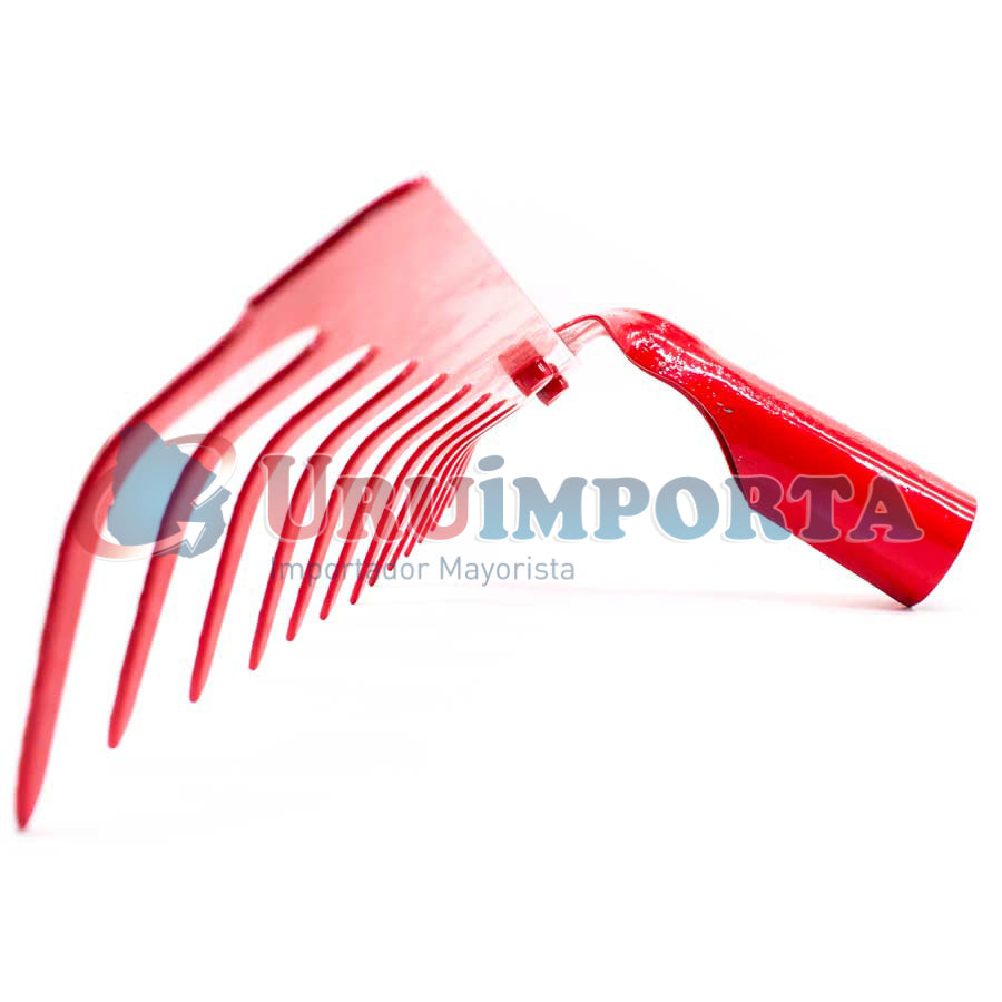 RASTRILLO 14 DIENTES 34CM METALICO ROJO LH-1561