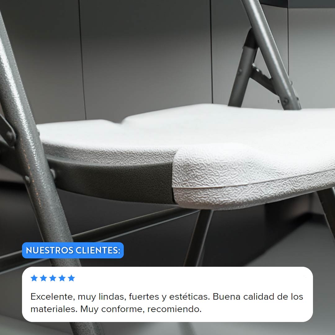 SILLA PLEGABLE PLASTICO METAL COLOR BLANCO LH-4267