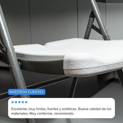 SILLA PLEGABLE PLASTICO METAL COLOR BLANCO LH-4267