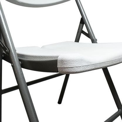 SILLA PLEGABLE PLASTICO METAL COLOR BLANCO LH-4267