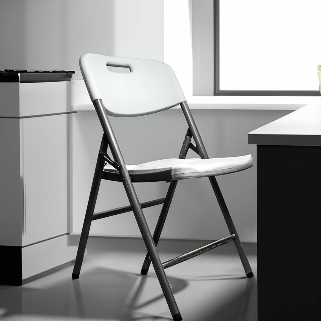 SILLA PLEGABLE PLASTICO METAL COLOR BLANCO LH-4267