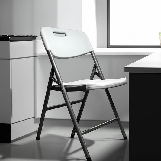 SILLA PLEGABLE PLASTICO METAL COLOR BLANCO LH-4267