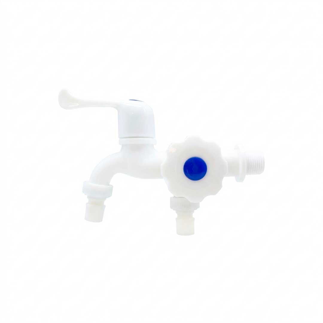 CANILLA 1/2¨PLASTICA DOBLE SALIDA LH-3012