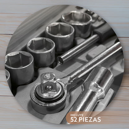 JUEGO DE DADO 1/2”-1/4” 52PZ 4-32M AIWA LH-407