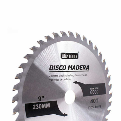 DISCO CORTE MADERA 9″ 40D UYUSTOOLS DMA409