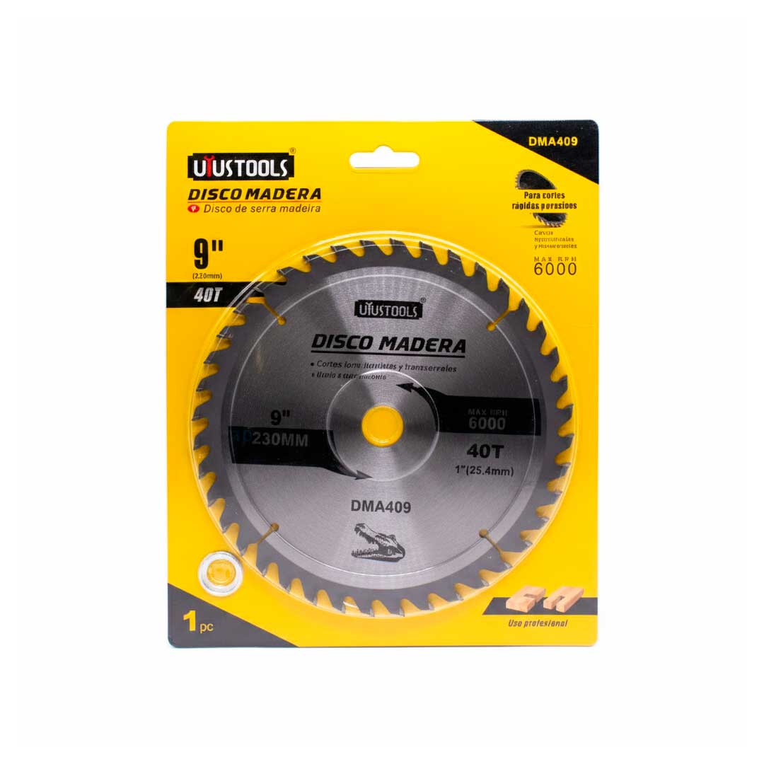 DISCO CORTE MADERA 9″ 40D UYUSTOOLS DMA409
