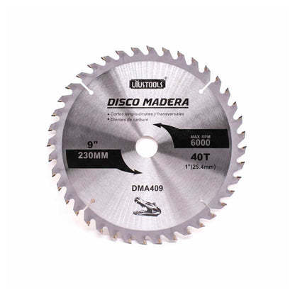DISCO CORTE MADERA 9″ 40D UYUSTOOLS DMA409
