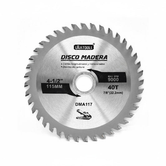 DISCO CORTE MADERA 4 1/2″ 40D UYUSTOOLS DMA117