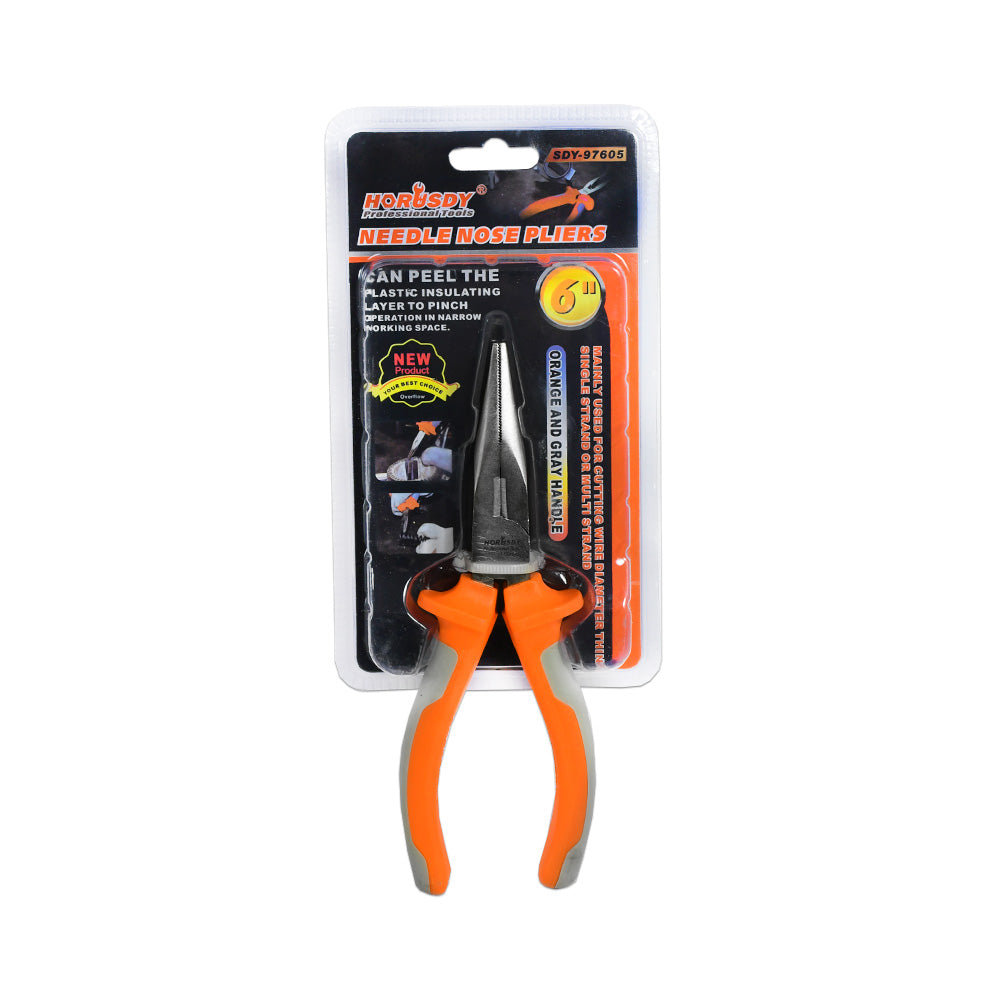 PINZA PUNTA 6″ BICOLOR HORUSDY LH-1615