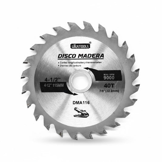 DISCO CORTE MADERA 4 1/2” 24D UYUSTOOLS DMA116