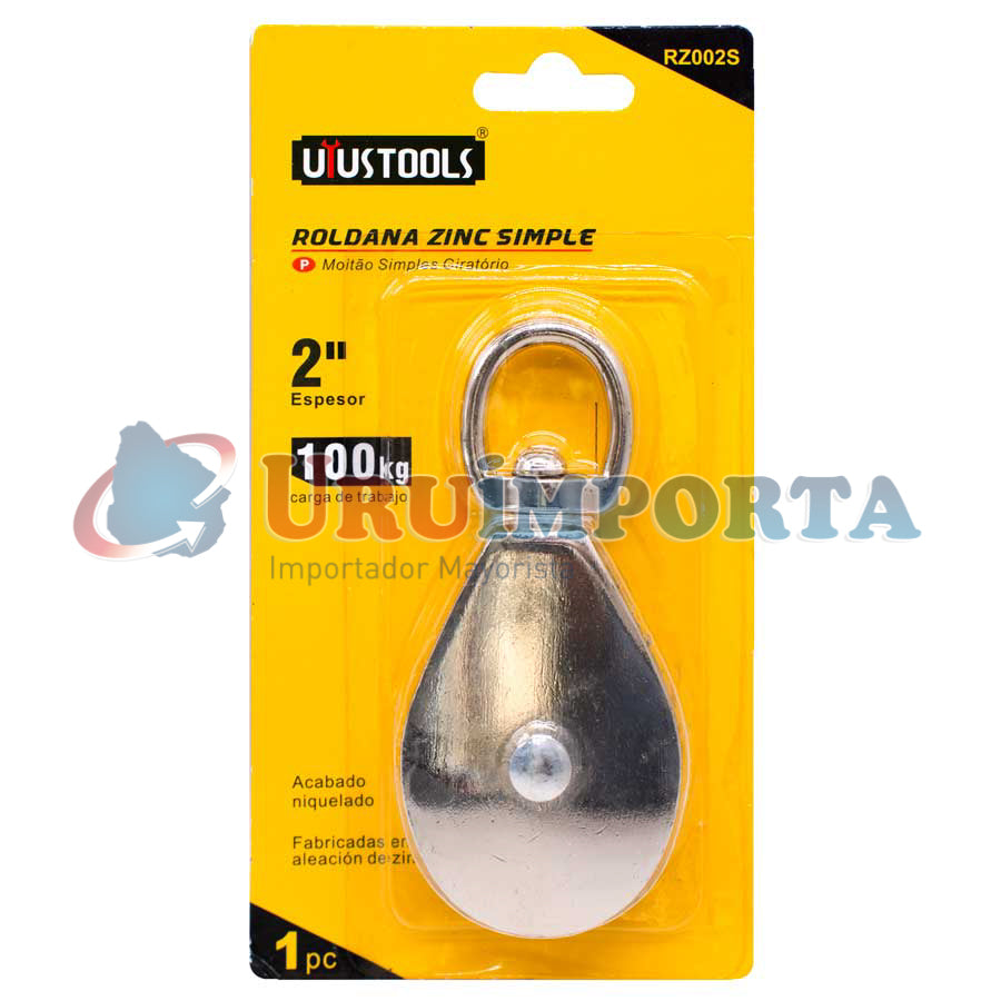 ROLDANA DE ZINC SIMPLE 2″ 100 KILOS UYUS RZ002S