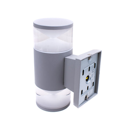 LUMINARIA LED EXTERIOR 2 LUCES COLOR GRIS LH-2098