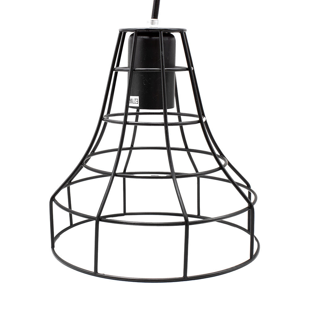 LAMPARA COLGAR VINTAGE JAULA METALICA NEGRA LH2316