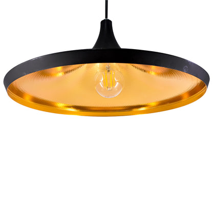 LAMPARA DE COLGAR PLANA NEGRO MATE LH-2312