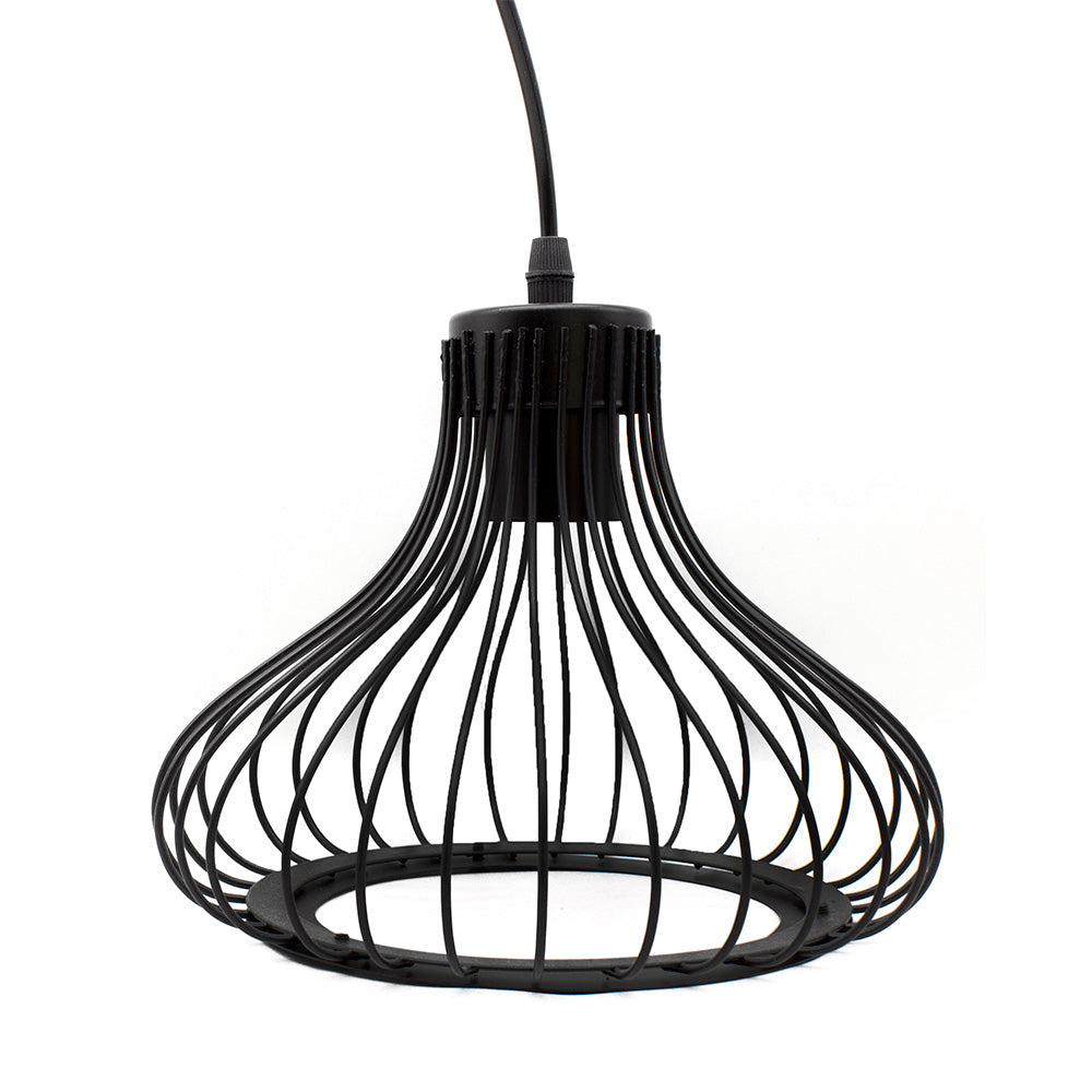 LAMPARA COLGAR VINTAGE JAULA METALICA NEGRA LH2314