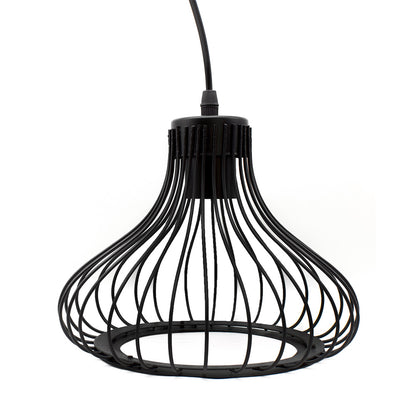 LAMPARA COLGAR VINTAGE JAULA METALICA NEGRA LH2314