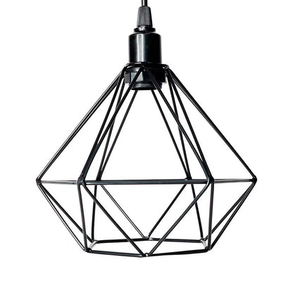 LAMPARA COLGAR JAULA 3 COPAS METALICA NEGRA LH2315