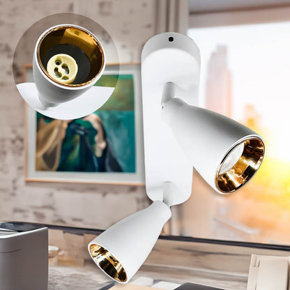 APLIQUE 2 LUCES BLANCO DORADO PARED-TECHO LH-3856