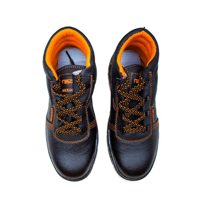 BOTA DE CUERO NEGRO/NARANJA LH-1424