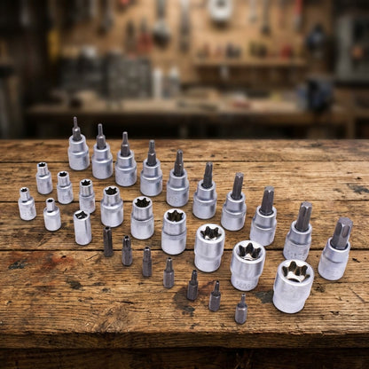 JUEGO DE DADO Y PUNTA TORX 1/4” – 3/8” 29PZ LH1978