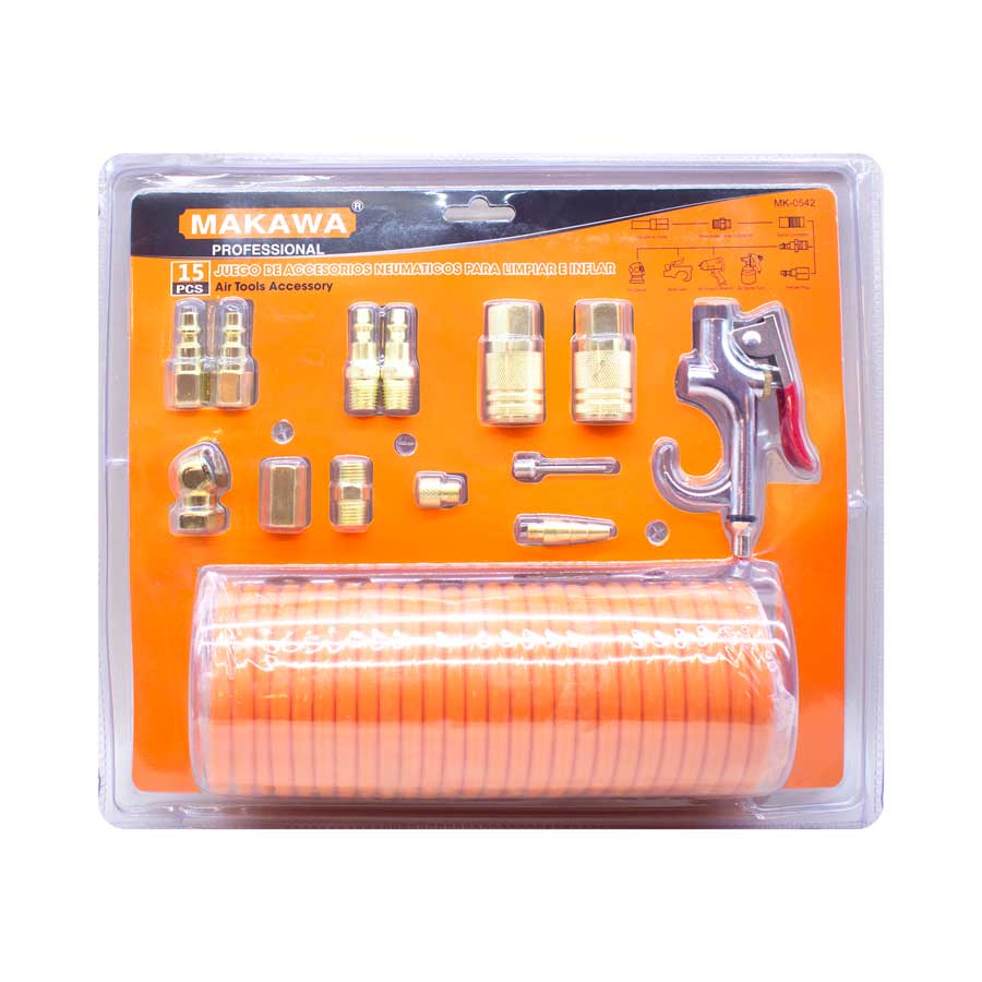 KIT COMPRESOR 15PZ P/LIMPIAR/INFLAR MAKAWA MK-0542