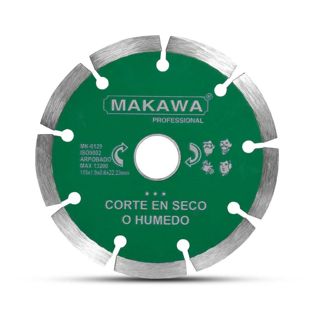 DISCO DIAMANTADO 4 1/2” VERDE MAKAWA MK-0129