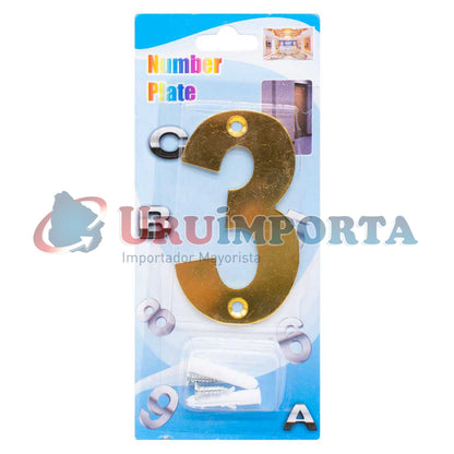 NUMERO 3 METALICO EN BLISTERS LH-1345
