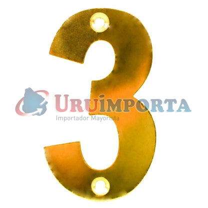 NUMERO 3 METALICO EN BLISTERS LH-1345