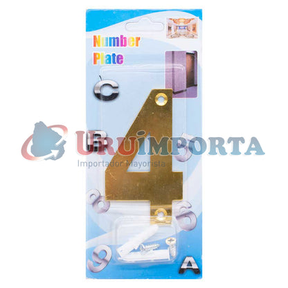 NUMERO 4 METALICO EN BLISTERS LH-1345