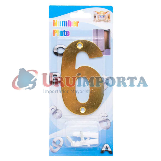 NUMERO 6 METALICO EN BLISTERS LH-1345