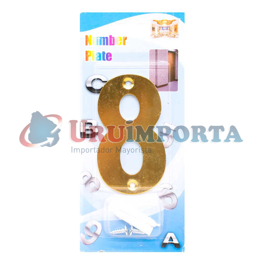 NUMERO 8 METALICO EN BLISTERS LH-1345