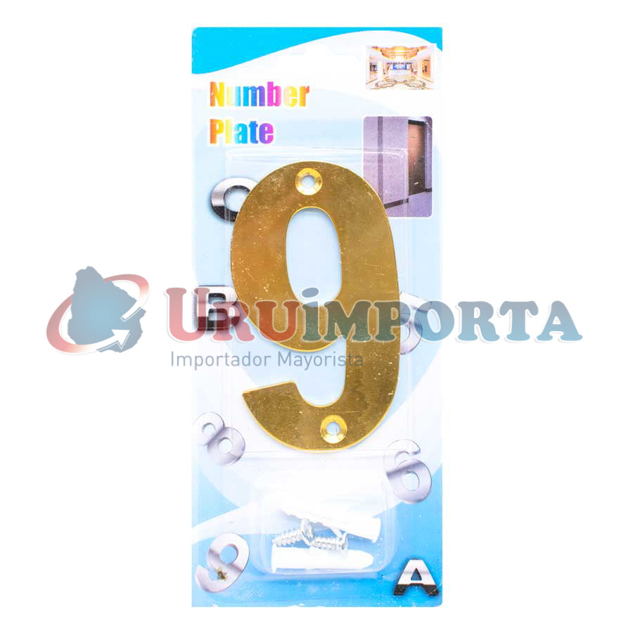NUMERO 9 METALICO EN BLISTERS LH-1345