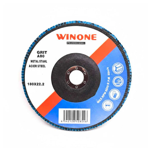 DISCO DE LIJA 4 1/2” METAL GRANO 80 WINONE LH-2135