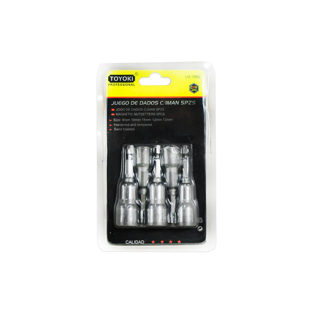 PUNTAS TIPO DADO C/IMAN 5PZ 8-10-11-12-13MM LH1482