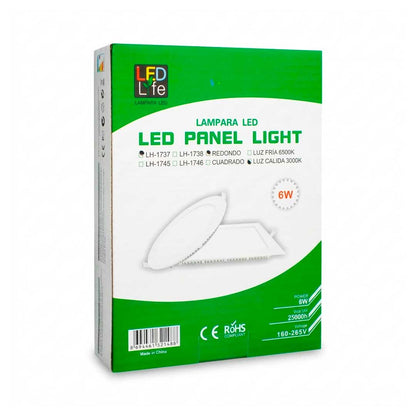 ARTEFACTO LED 6W REDONDO LUZ CALID LED LIFE LH1737