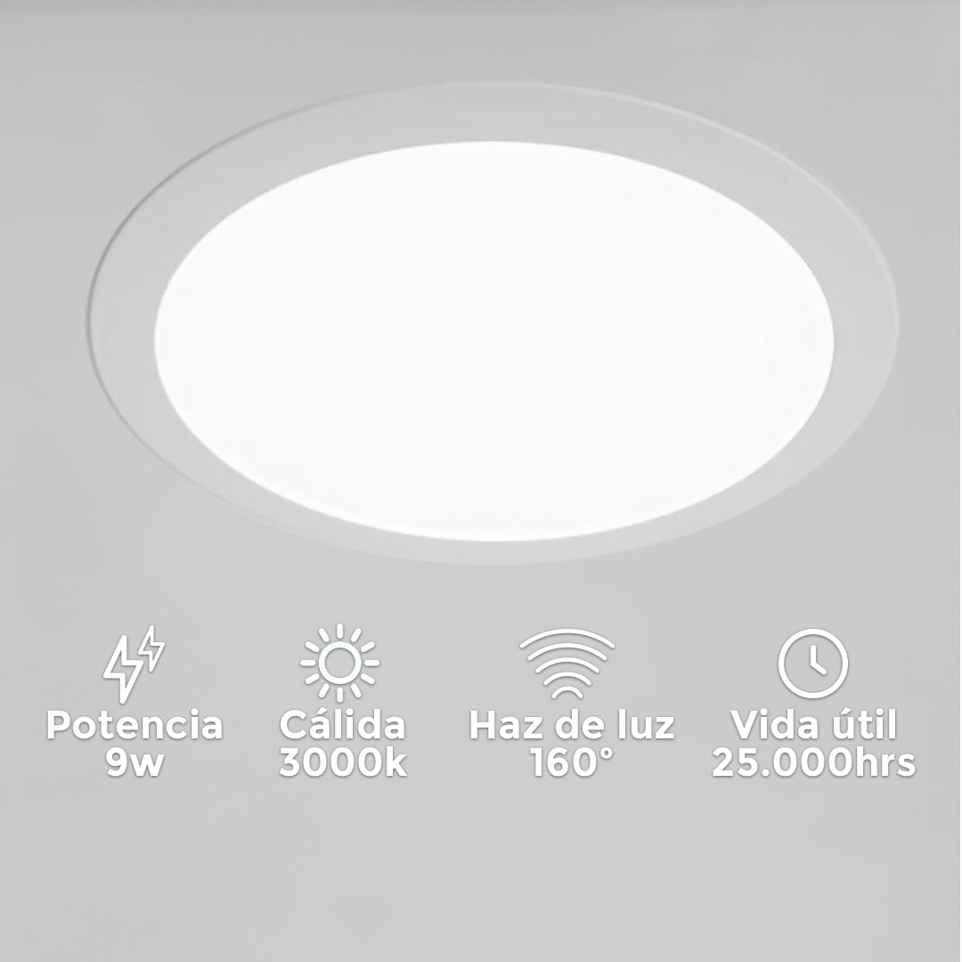 ARTEFACTO LED 9W REDONDO LUZ CALID LED LIFE LH1739