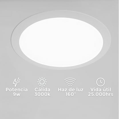 ARTEFACTO LED 9W REDONDO LUZ CALID LED LIFE LH1739